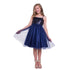 Petite Adele Big Girls Navy Sequined Top Tulle Junior Bridesmaid Dress 8-12 - SophiasStyle.com